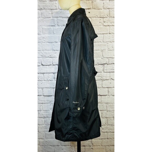 Eddie Bauer Weatheredge Trench Coat Water Resistant Rain Jacket Black NEW MEDIUM - Picture 5 of 16